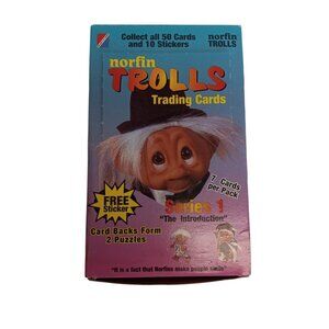 Norfin Trolls Series 1 Trading Cards Box 48 Packs 7 Per Pack Sealed 1992 Vintage